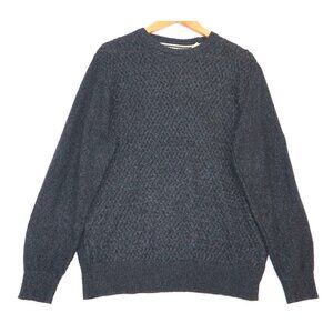 Weatherproof Vintage Mens Black Textured Knit Sweater M Pit to Pit 22 inches